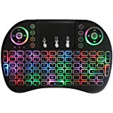 Colorful Backlit 2.4GHz Wireless Keyboard Touchpad Mouse محمول باليد جهاز التحكم عن بعد الضوء لتلفاز اندرويد PC تلفاز ذكي